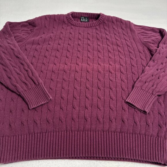Jos A Bank Executive Collection Crew Neck Cotton Sweater Mens Large purple - Picture 2 of 6